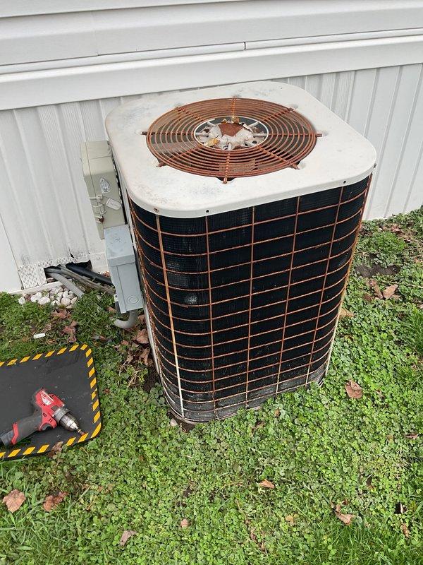 Responded to no cooling complaint on residential air conditioning system. Upon inspection, found failed contactor preventing compressor and condenser fan operation. Removed defective contactor and installed new replacement unit. Verified proper electrical connections, tested system operation, and confirmed unit cooling normally upon departure.