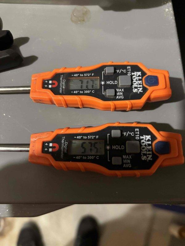 Performed complete air conditioning check and cleaning on residential unit. System operational parameters verified using digital manifold gauges, confirming proper refrigerant pressures and superheat/subcooling temperatures within manufacturer specifications for R-410A system. Supply and return air temperatures measured with calibration-grade thermometers, showing appropriate temperature split across evaporator coil. All components inspected and found operating normally with no deficiencies identified. Routine maintenance completed successfully.