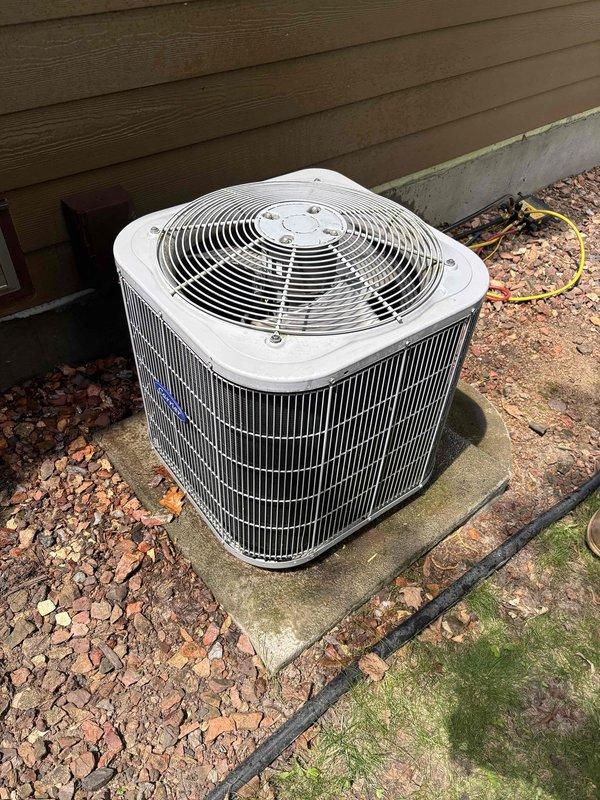 Responded to service call for loud noise complaint originating from outdoor condenser unit. Upon arrival, performed diagnostic inspection of the unit which was operational but producing abnormal sound as reported. Conducted temperature measurements and visual inspection of condenser components including fan assembly, motor mounts, and cabinet structure. Unit found to be cooling effectively with no immediate mechanical failure, though noise concern was documented for monitoring.