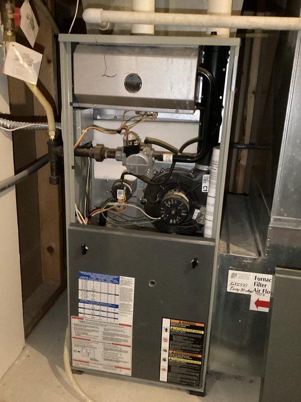 Responded to service call for furnace making noise during startup and shutdown cycles. Performed thorough system inspection and operational testing but was unable to replicate the reported noise issue. Visually examined blower motor, gas valve assembly, and venting system for signs of mechanical problems or loose components. All accessible components appeared secure and functioning within normal parameters. Advised homeowner to monitor system and contact for follow-up service if noise recurs so issue can be diagnosed during active symptom presentation.