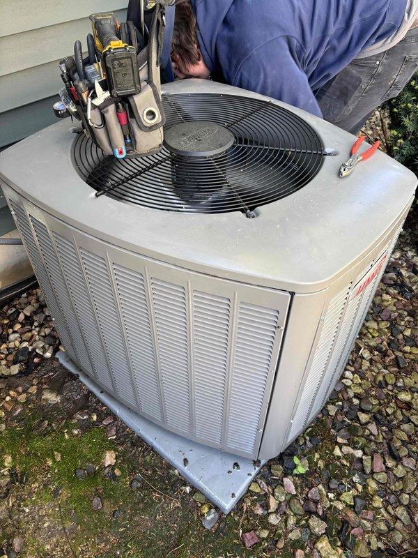 Completed seasonal maintenance on residential furnace and air conditioning system. Performed comprehensive clean and check procedures on both units, including temperature differential measurements on furnace operation and full inspection of outdoor condensing unit. All components found operating within normal parameters. Air conditioning maintenance completed with no issues identified requiring attention at this time.