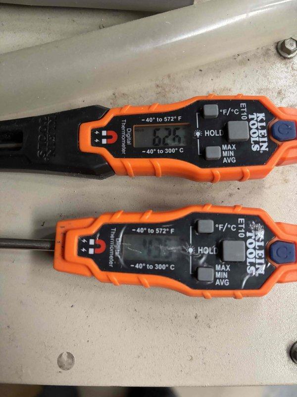 Responded to no cooling condition with Nest thermostat alerting to potentially urgent issue. Found high limit safety switch had tripped, preventing system operation. Performed thorough cleaning of affected components and verified proper system pressures and temperatures using refrigerant manifold gauges, confirming R410A refrigerant levels within normal operating parameters. System restored to normal cooling operation.