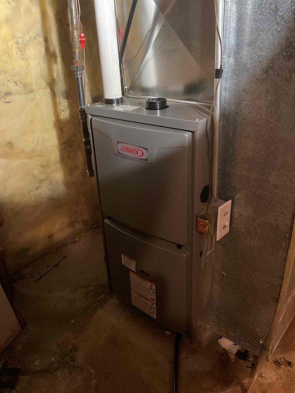 Responded to no-heat call on recently installed Lennox furnace where unit was running continuously and unresponsive to thermostat commands following a power outage. Found RDS control board in fault condition and not responding to reset attempts. Successfully performed hard reset procedure on RDS board, restored proper communication between thermostat and furnace, and cycled unit through complete heating operation to verify proper function and thermostat control.