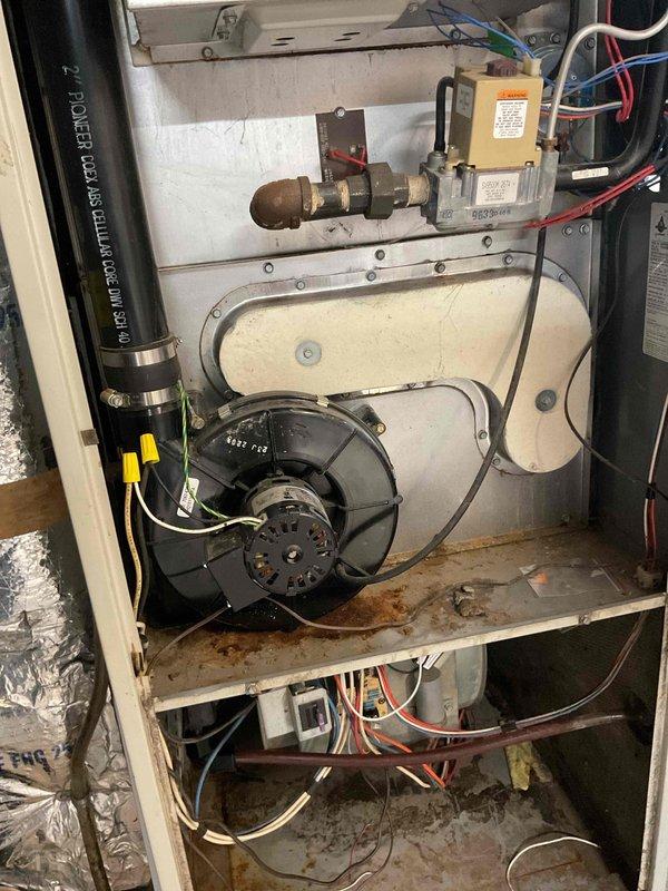 Responded to no-cooling call on residential air conditioning system. Upon inspection, discovered broken wire in low-voltage control circuit. Repaired damaged wiring, restored proper electrical connections, and successfully tested system operation to confirm cooling functionality restored.