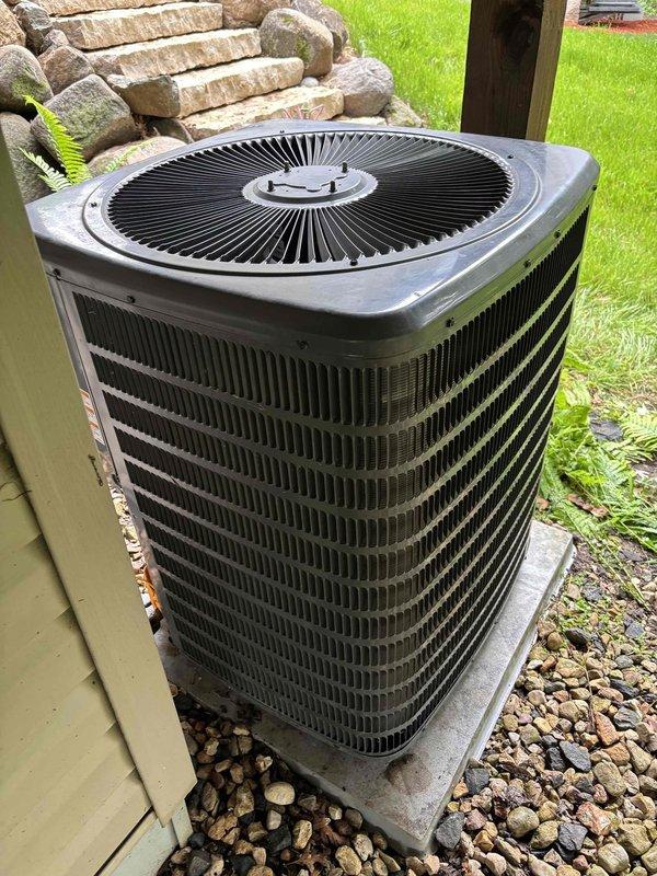 Completed comprehensive tune-up service on residential heating and cooling system. Performed thorough inspection and cleaning of furnace and air conditioning condenser unit. Condenser coil was heavily soiled with accumulated dirt and debris, significantly impacting heat transfer efficiency. Cleaned condenser coil to restore proper airflow and system performance. Verified all condensate drains are clear and flowing properly with no blockages present. All system components inspected and found to be operating within normal parameters.