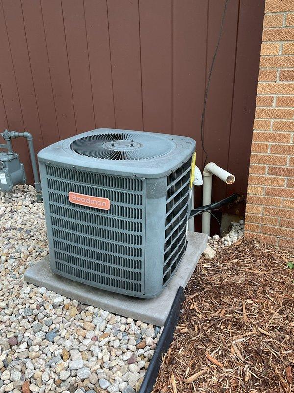 Responded to no cooling complaint on 20-year-old Goodman central air conditioning unit (Model CAPF303CC6BA). Upon inspection, found unit discharging air from top vent but failing to provide adequate cooling to conditioned space. Given the age of the equipment and operational deficiencies observed, recommended complete system replacement as most cost-effective solution.