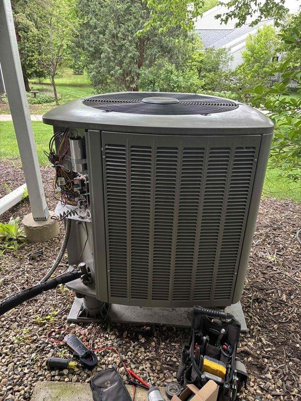 Replaced defective defrost timer board on Lennox heat pump system to restore proper defrost cycle operation. Reconfigured Ecobee thermostat settings to optimize heat pump functionality and ensure proper system staging and auxiliary heat control.