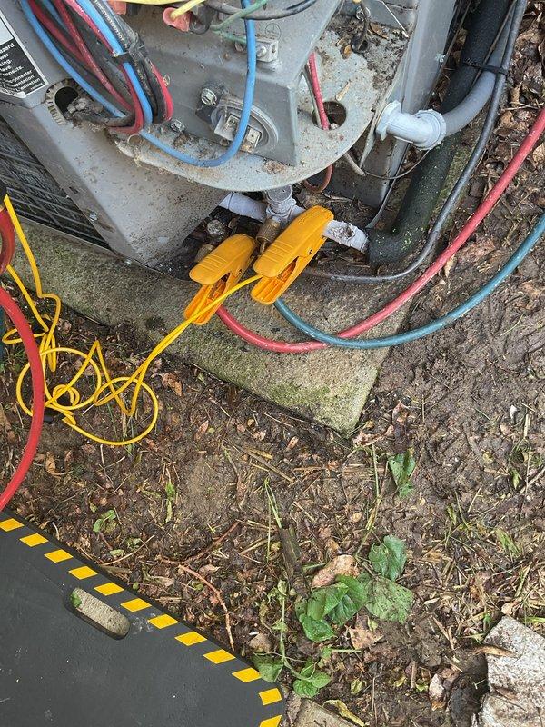 Responded to no cooling complaint on HVAC system that had been inactive for several years. Unit powers on but fails to produce cooling. Performed diagnostic evaluation of outdoor condenser unit and indoor air handler. Inspected and tested capacitor and verified electrical connections at both units. Identified failed blower motor in air handler preventing proper airflow through system. Unable to complete full system cleaning and comprehensive diagnostics due to inoperative blower. Recommend blower motor replacement to restore system functionality, followed by complete system inspection, cleaning, and refrigerant charge verification once airflow is restored.