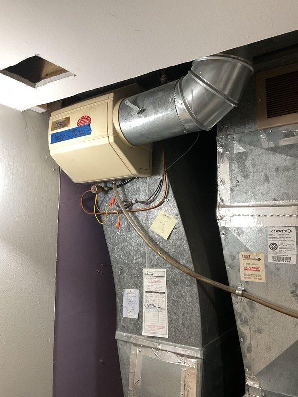 Completed comprehensive clean and check service on both Lennox air conditioning system and furnace. Performed diagnostic testing on outdoor condensing unit using electrical testing equipment to verify proper operation of compressor, capacitor, and electrical components. Inspected and evaluated AprilAire humidifier mounted to Lennox air handler in attic space for reported broken sensor issue. Checked all electrical connections, copper refrigerant lines, and ductwork connections at indoor air handler. Verified proper airflow, examined condensate drainage system, and assessed overall system performance of both heating and cooling equipment to ensure optimal operation for the upcoming season.