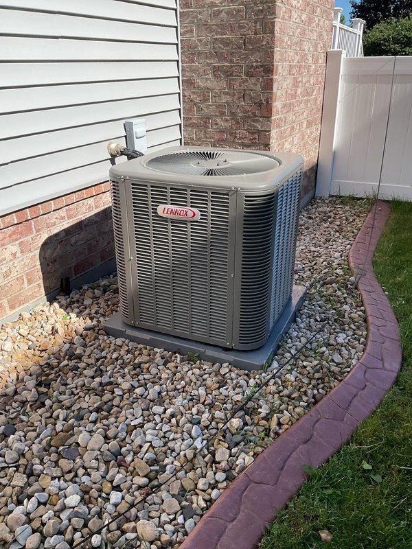 Performed startup and commissioning on newly installed Lennox air conditioning system. Verified system pressures using refrigerant manifold gauges, confirmed proper refrigerant charge levels, and inspected installation quality to ensure all components were properly installed and functioning. System operational and ready for service.