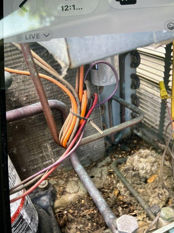 Performed comprehensive air conditioning tune-up and inspection on residential HVAC system. Upon examination, discovered unit is low on R-22 refrigerant and contains significant debris accumulation in base pan. Due to R-22 refrigerant type and low charge condition, recommended complete air conditioner replacement as most cost-effective solution, as unit passed inspection but will require replacement to maintain reliable cooling operation.