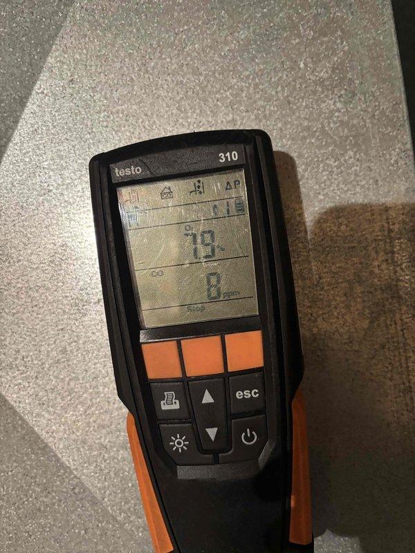 Completed prepaid furnace maintenance including comprehensive cleaning and operational check of Airesta furnace system. Performed combustion analysis using Testo 310 analyzer, confirming proper operation with readings within acceptable parameters. All system components inspected and verified to be functioning correctly with no deficiencies noted.