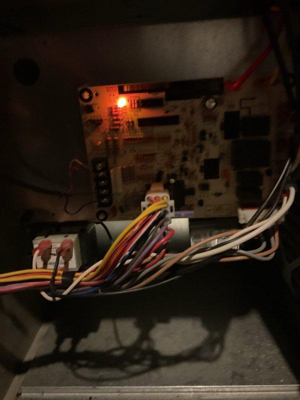 Responded to service call for Guardian furnace with suspected control board failure. Upon arrival, verified the original control board was indeed faulty and non-functional. Installed replacement control board that had been previously ordered. Performed combustion analysis testing to verify proper operation, confirmed all readings within acceptable parameters. Completed basic system cleaning and checkout procedures, ensuring all electrical connections were secure and unit returned to normal operation.