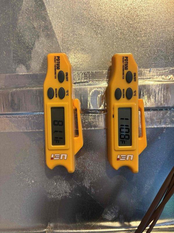 Completed prepaid furnace clean and check maintenance visit. Performed system diagnostics with digital instrumentation, recording supply air temperature of 100°F and return air temperature of 84.8°F, along with temperature rise measurement of 17°F across the heat exchanger. All readings within manufacturer specifications, confirming proper heating system operation and airflow balance.