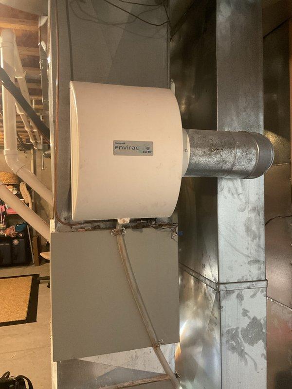 Completed furnace clean and check maintenance service for rewards member. Performed thorough inspection of gas furnace system including blower motor, burner assembly, heat exchanger, ignition components, and electrical connections. Inspected and evaluated Aprilaire humidifier mounted on ductwork system to ensure proper integration with HVAC operation.