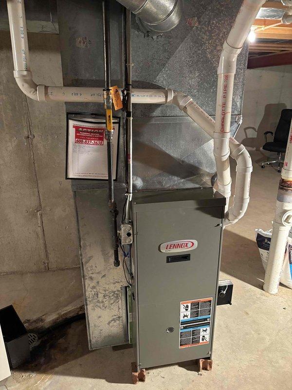 Completed comprehensive heating maintenance on Lennox furnace system. Performed thorough cleaning of furnace components, conducted operational safety inspection, and verified combustion efficiency using Testo 310 combustion analyzer, which measured carbon monoxide levels at 10 ppm. All system parameters found within normal operating specifications, and unit returned to full operational status.