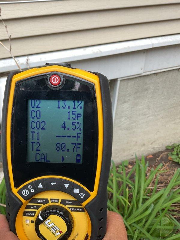 Responded to no heat call on aging Rheem furnace system. Upon arrival, confirmed unit was not operating. Diagnosed faulty pressure switch preventing ignition sequence. Pressure switch was stuck in open position, causing safety lockout. Manually freed stuck pressure switch and restored unit to operational status. Performed combustion analysis using digital analyzer, confirming proper oxygen levels at 13.1% and carbon dioxide at 4.5%, with acceptable temperature readings. Unit currently heating; however, pressure switch shows signs of failure and requires replacement to prevent future service interruptions. Also noted tenant complaint of air conditioning malfunction from previous week requiring separate evaluation.