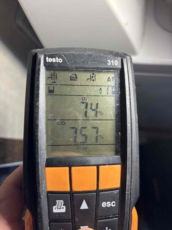 Completed routine maintenance on International Comfort Products natural gas furnace, model N95ESM0401712A1 (40,000 BTU input). Performed comprehensive cleaning and inspection of all components, verified combustion efficiency using Testo 310 analyzer with readings of 7.4% O2 and 15.7% CO2, and confirmed unit is operating within manufacturer specifications.