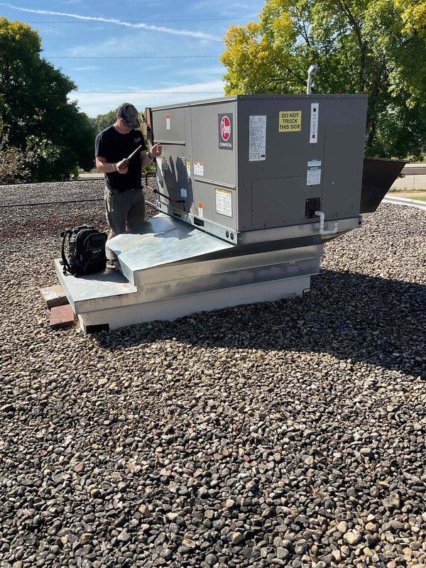 Responded to no heat call on rooftop HVAC unit. Upon inspection, discovered failed igniter with rust corrosion on bottom section that broke during attempted cleaning. Ordered replacement igniter from Johnstone Supply for installation on return visit. Identified severely dirty air filters requiring immediate replacement; will supply four 14x14x2 filters upon callback. Customer requested enrollment in preventative maintenance program.