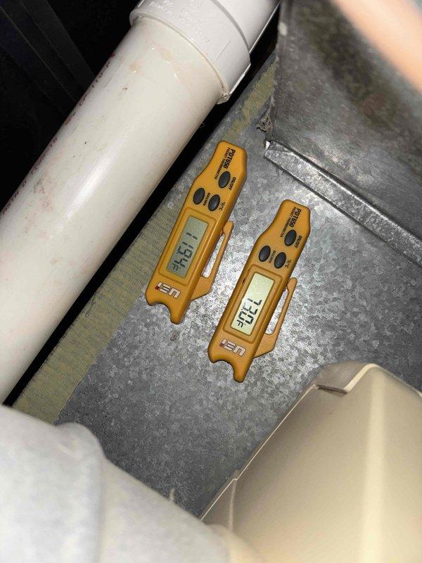 Completed furnace tune-up and maintenance inspection including thorough cleaning and operational testing. Inspected and serviced Space Guard high efficiency air cleaner Model 2200 and checked Aprilaire humidifier system for proper operation. Installed new replacement panel for Model 550 unit. Verified system temperatures with digital instrumentation, confirming proper heating differentials and airflow performance across all components.