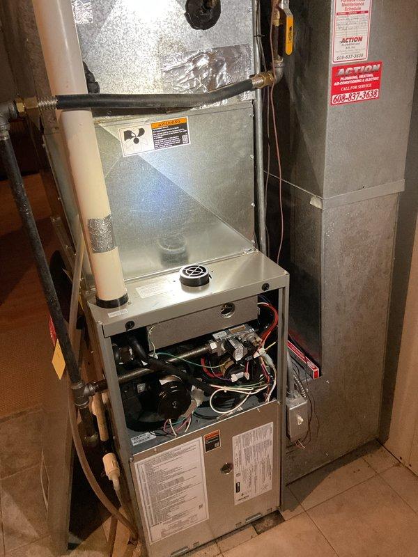 Completed scheduled heating maintenance on 3-year-old Lennox gas furnace system. Performed comprehensive cleaning and inspection of all components including blower motor, heat exchanger, burner assembly, and electrical connections. Verified proper operation of all safety controls, confirmed adequate airflow, and ensured system is operating within manufacturer specifications for the upcoming heating season.