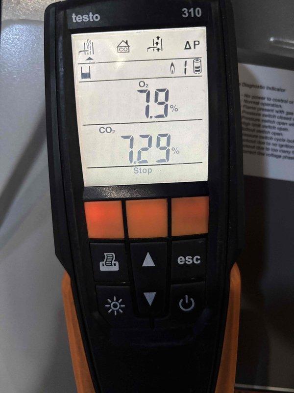 Completed comprehensive furnace clean and check on Lennox heating system. Performed combustion analysis using Testo 310 analyzer, recording oxygen levels at 7.9% and carbon dioxide at 12.9%, confirming proper combustion efficiency and safe operation. System inspected, cleaned, and verified to be operating within manufacturer specifications.