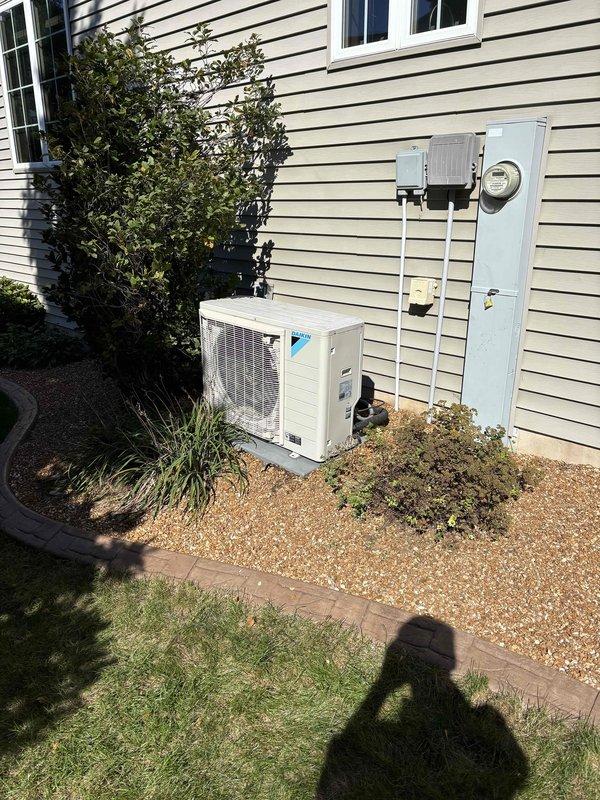 Completed prepaid maintenance visit performing both heating and cooling system inspections on Daikin HVAC equipment. Conducted comprehensive furnace clean and check including burner inspection, heat exchanger examination, and filter service. Performed air conditioning clean and check on outdoor condensing unit, inspecting refrigerant levels, electrical connections, and cleaning condenser coils. Verified proper operation of both heating and cooling systems, confirmed adequate airflow through ductwork, and ensured all safety controls functioning correctly. All equipment operating within manufacturer specifications with no issues identified.