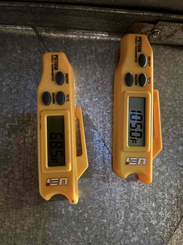 Completed scheduled furnace clean and check on Lennox air handler unit. Performed thorough inspection of equipment, verified operational status, and documented supply air temperatures reading 84.9-85.0°F. All components found in normal operating condition with no deficiencies noted.