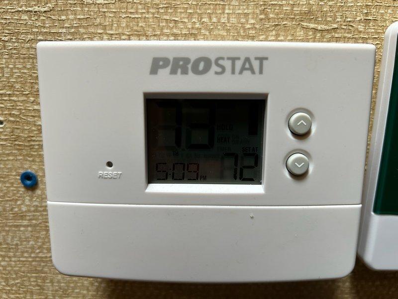 Completed comprehensive tune-up and cleaning on both furnace and air conditioning systems, with both units found to be operating within normal parameters. Replaced humidifier filter and performed standard maintenance checks on all equipment. Provided thermostat programming assistance for the PROSTAT digital unit to ensure proper system operation and customer comfort.