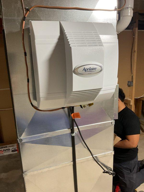 Completed prepaid furnace maintenance including comprehensive clean and check of Daikin heating system. Performed combustion analysis confirming clean burn and verified unit operating at full potential. Replaced Aprilaire humidifier pad as part of seasonal maintenance to ensure proper humidity control throughout the home.