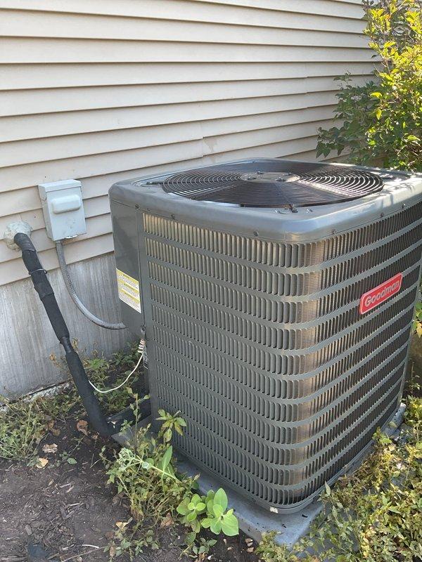 Completed comprehensive clean and check service on a 2010 Goodman combination heating and cooling system. Performed standard maintenance procedures on both the furnace and air conditioning condenser unit, including visual inspection of all accessible components, cleaning of critical surfaces, and verification of proper operation. Exterior condenser unit showed vegetation growth around the base perimeter, which was noted during inspection. All equipment found to be in functional operating condition upon completion of maintenance procedures.