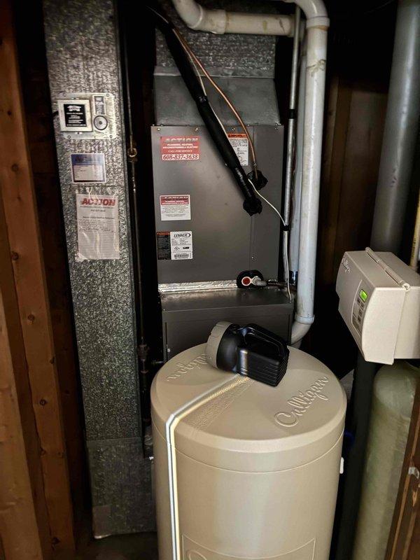 Performed a furnace tune-up, including cleaning of the unit and a full operational inspection of the heating system. Verified safe operation using a calibrated carbon monoxide analyzer and confirmed the furnace cabinet, components, and surrounding equipment were clean and free of visible damage, rust, or frost. The system was left clean and operating properly.