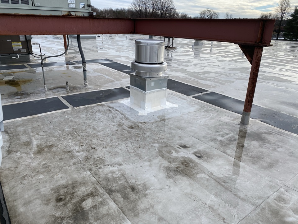 Wilmington, MA - Installed a 2’x2’ fan curb on a durloast roof system Wilmington, MA - Installed a 2’x2’ fan curb on a durloast roof system