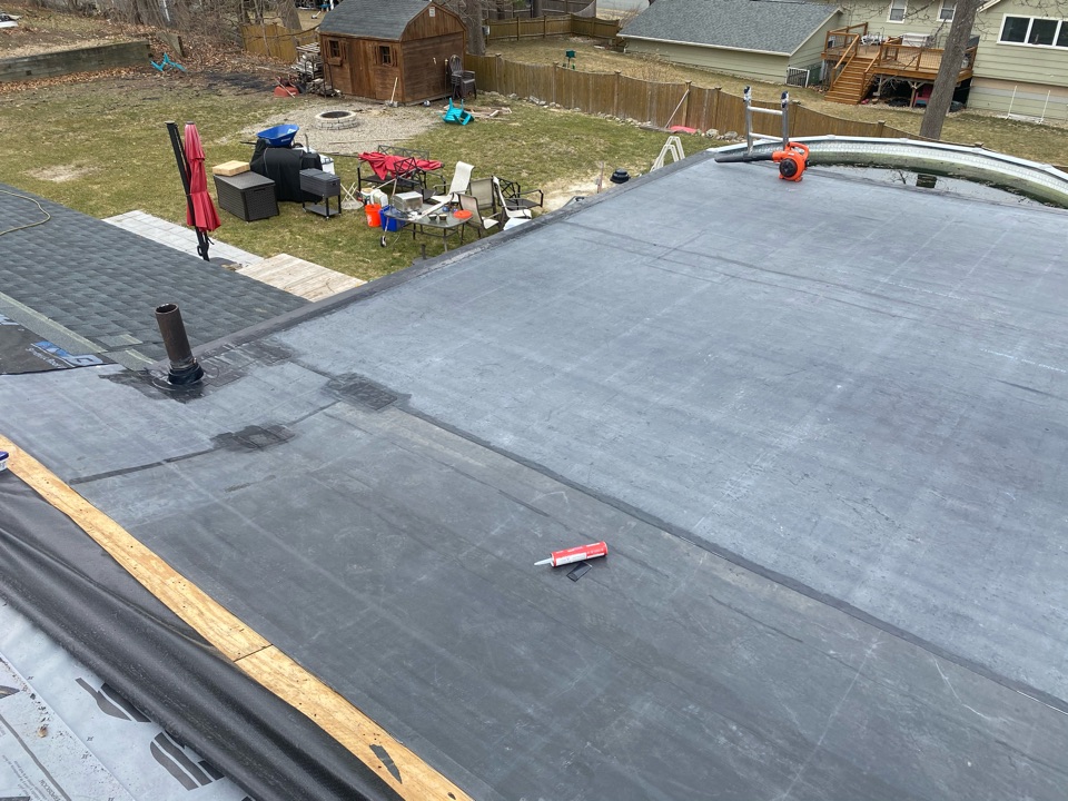 Peabody, MA - Installed a Carlisle EPDM fully adhered roofing system and installed new edge metal Peabody, MA - Installed a Carlisle EPDM fully adhered roofing system and installed new edge metal