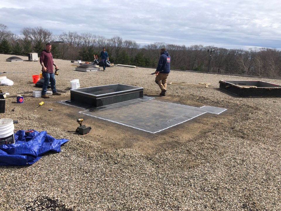 Gloucester, MA - Installing a curb Taryn gravel roof Gloucester, MA - Installing a curb Taryn gravel roof