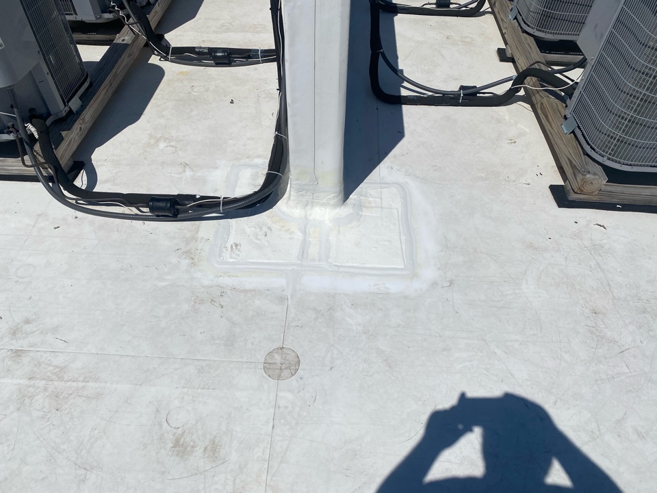 Revere, MA - Flashed corner on a Carlisle TPO fully adhered roofing system Revere, MA - Flashed corner on a Carlisle TPO fully adhered roofing system