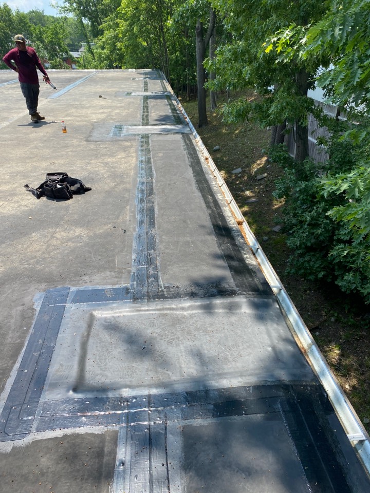 Saugus, MA - Doing scuppers on a Carlisle roof!! Saugus, MA - Doing scuppers on a Carlisle roof!!