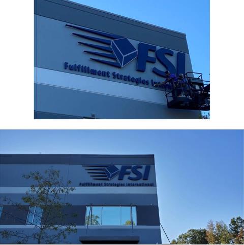 halo lit dimensional building sign