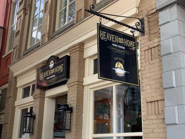 Storefront and hanging sign