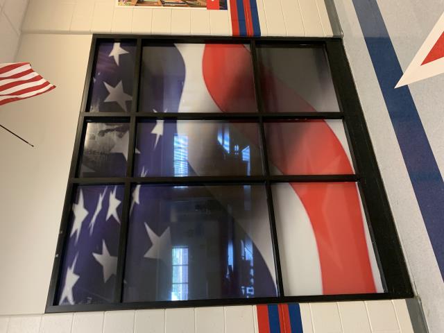 Perforated window film installed