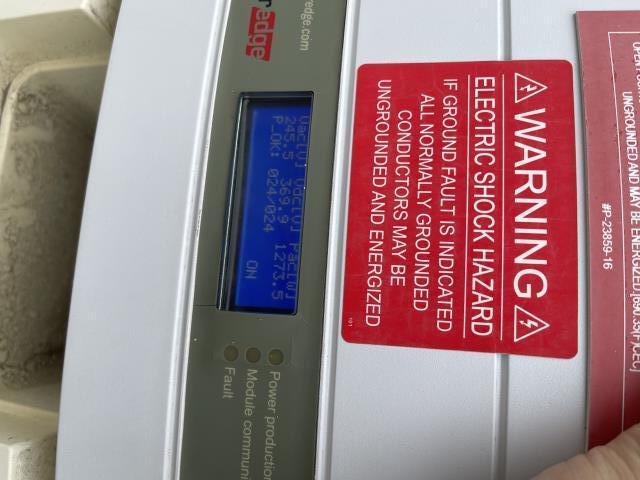 We were called out for a residential SolarEdge inverter that had a Fault light. We resolved the issue on the roof in the junction box and restored functionality to the solar system. We were called out for a residential SolarEdge inverter that had a Fault light. We resolved the issue on the roof in the junction box and restored functionality to the solar system.