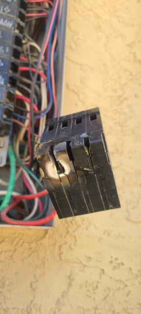 ElectriCare, Inc was called out for a solar system that was not working. We found a badly damaged solar breaker that also damaged the main panel bus bar and was a fire hazard. We replaced the entire electrical service, restored functionality to the solar system and eliminated the fire hazard. ElectriCare, Inc was called out for a solar system that was not working. We found a badly damaged solar breaker that also damaged the main panel bus bar and was a fire hazard. We replaced the entire electrical service, restored functionality to the solar system and eliminated the fire hazard.