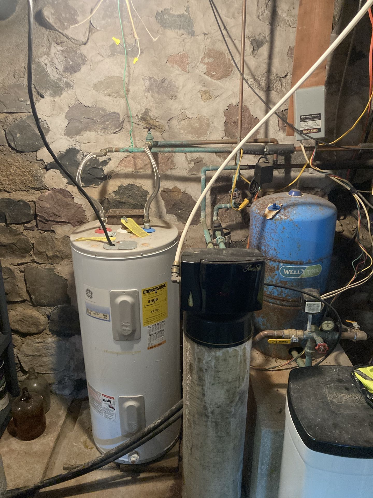 Replace well tank and water softener.