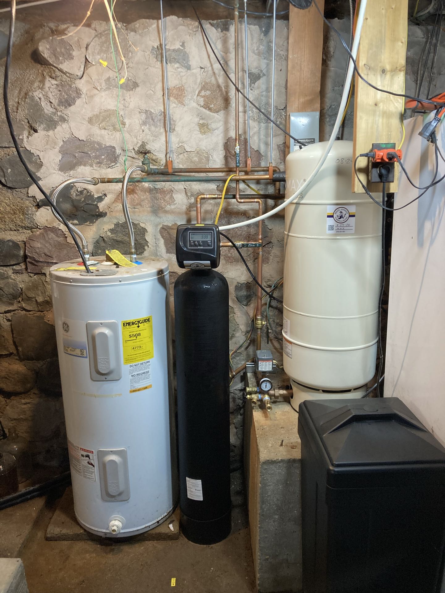 Replace well tank and water softener.