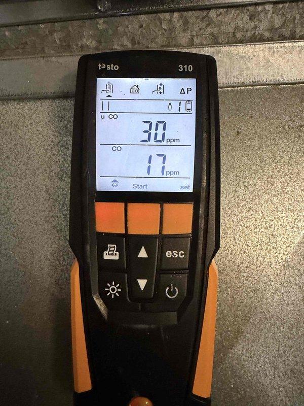 Performed maintenance on gas furnace. Conducted combustion analysis showing acceptable efficiency of 88% with CO readings between 11-17 ppm. Completed comprehensive system evaluation with analyzer confirming safe operation parameters.