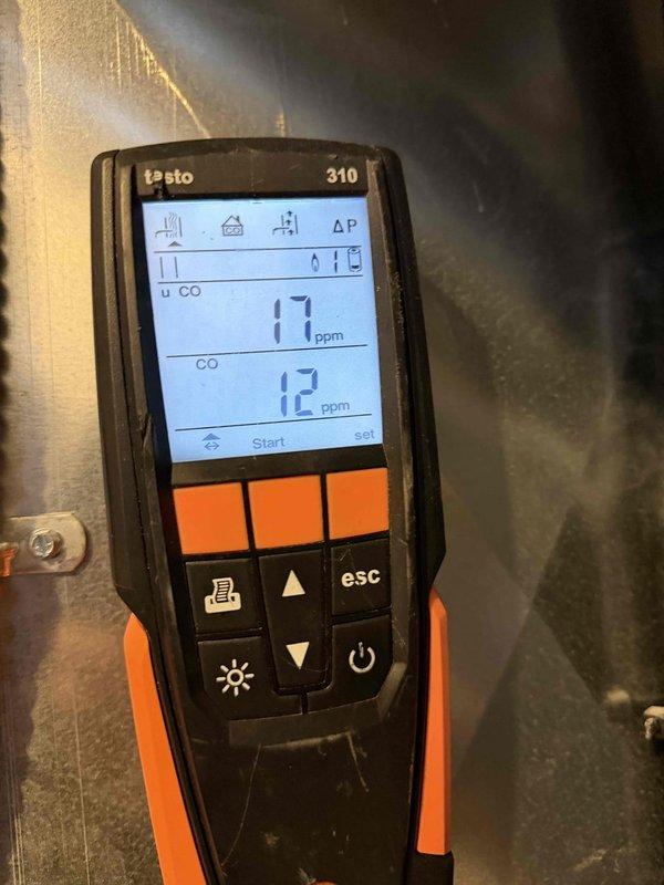 Performed annual heating maintenance service. Conducted combustion analysis using Testo 310 analyzer, confirming proper O₂ levels at 6.7% and safe CO readings between 12-17 ppm, indicating the heating system is operating within manufacturer specifications.