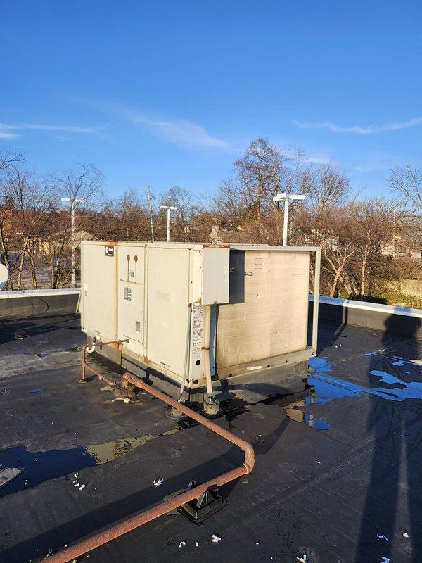 Responded to commercial rooftop furnace outage. Visual inspection revealed significant rust and corrosion on heat exchanger components with compromised electrical connections and wiring. Diagnosed failed heat exchanger as primary cause of system failure.