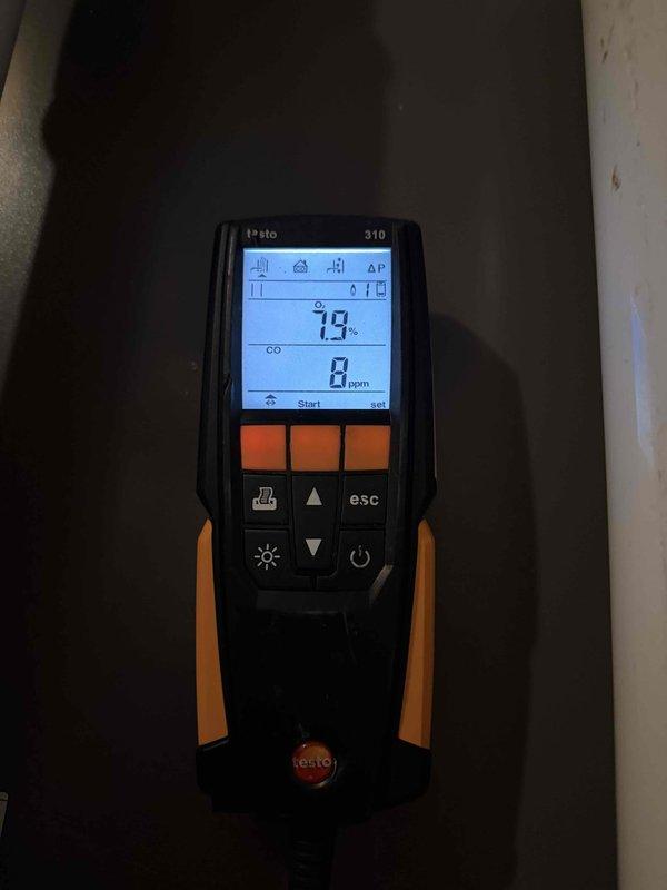 Performed routine maintenance on 5 residential furnace units as part of recurring service plan. Conducted combustion analysis using Testo 310 analyzer, verifying carbon monoxide levels at 0 ppm initially and 1.3-8 ppm during operation, confirming units are operating safely within acceptable parameters. All systems tested and functioning properly.