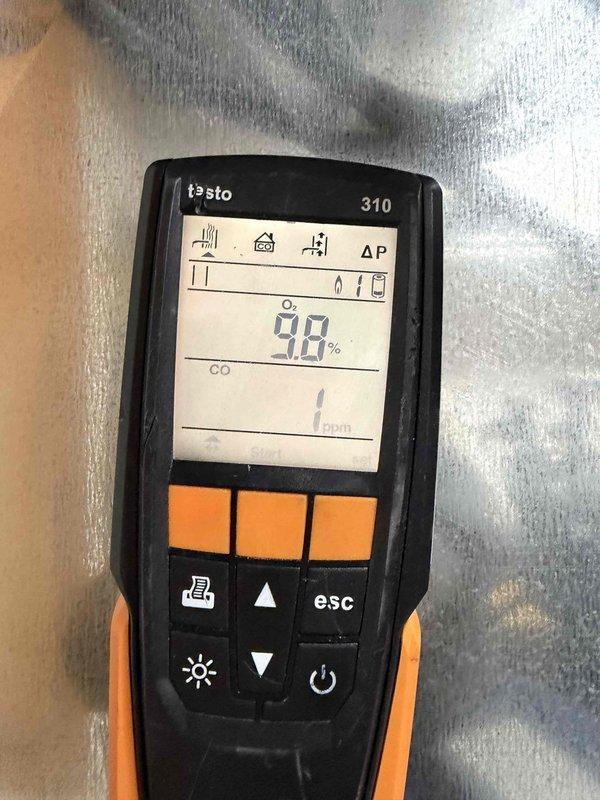 Performed comprehensive furnace maintenance service. Conducted combustion analysis using Testo 310 analyzer, which confirmed proper operation with CO readings between 1-2 ppm and 9.0% oxygen level, indicating efficient combustion and safe operation.