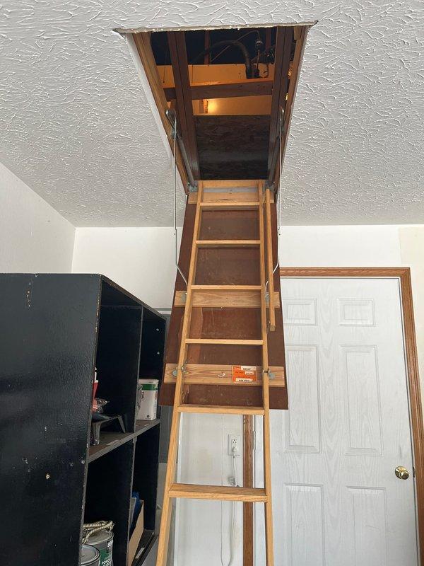 Conducted comprehensive heat pump replacement assessment for customer (referral through Rich's connection). Documented existing outdoor unit showing age and winter wear, and examined attic access to evaluate ductwork configuration. Customer is comparing multiple quotes; recommended aggressive pricing strategy for competitive proposal.